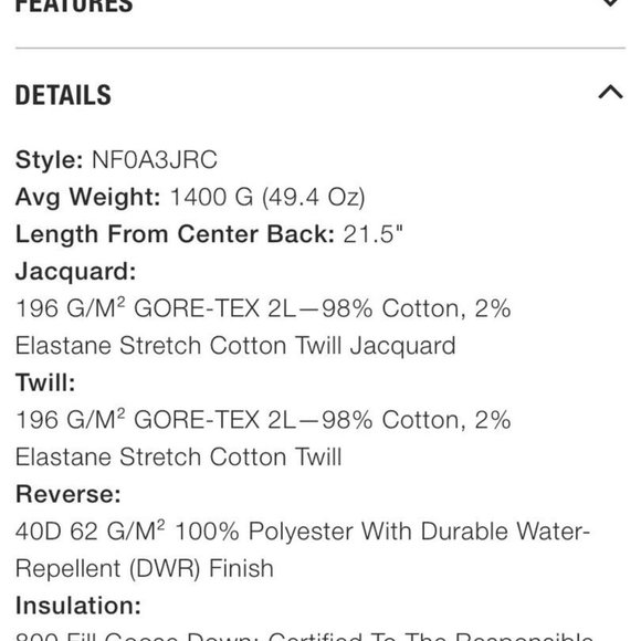 Women's Down Winter Bomber Jacket GTX - The North Face - Cryos Reverse 800-Down - Picture 7 of 8